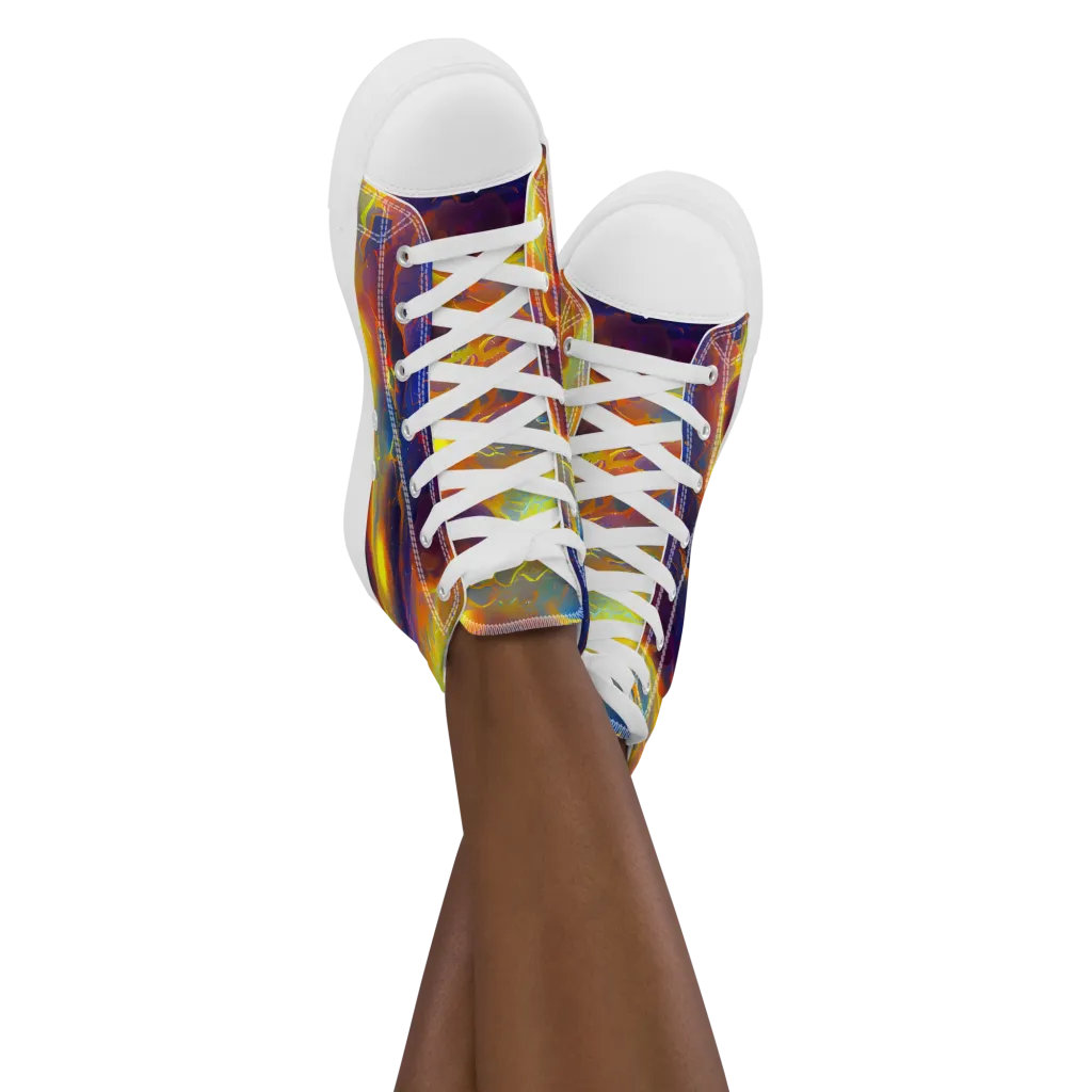 Averin's Nebula on Women's High Top Canvas Shoes — Front
