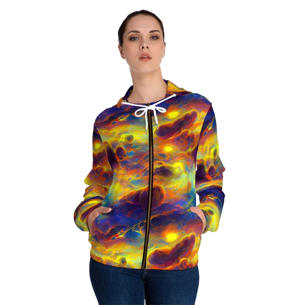 Averin's Nebula on Women's Full-Zip Hoodie — Front On Person