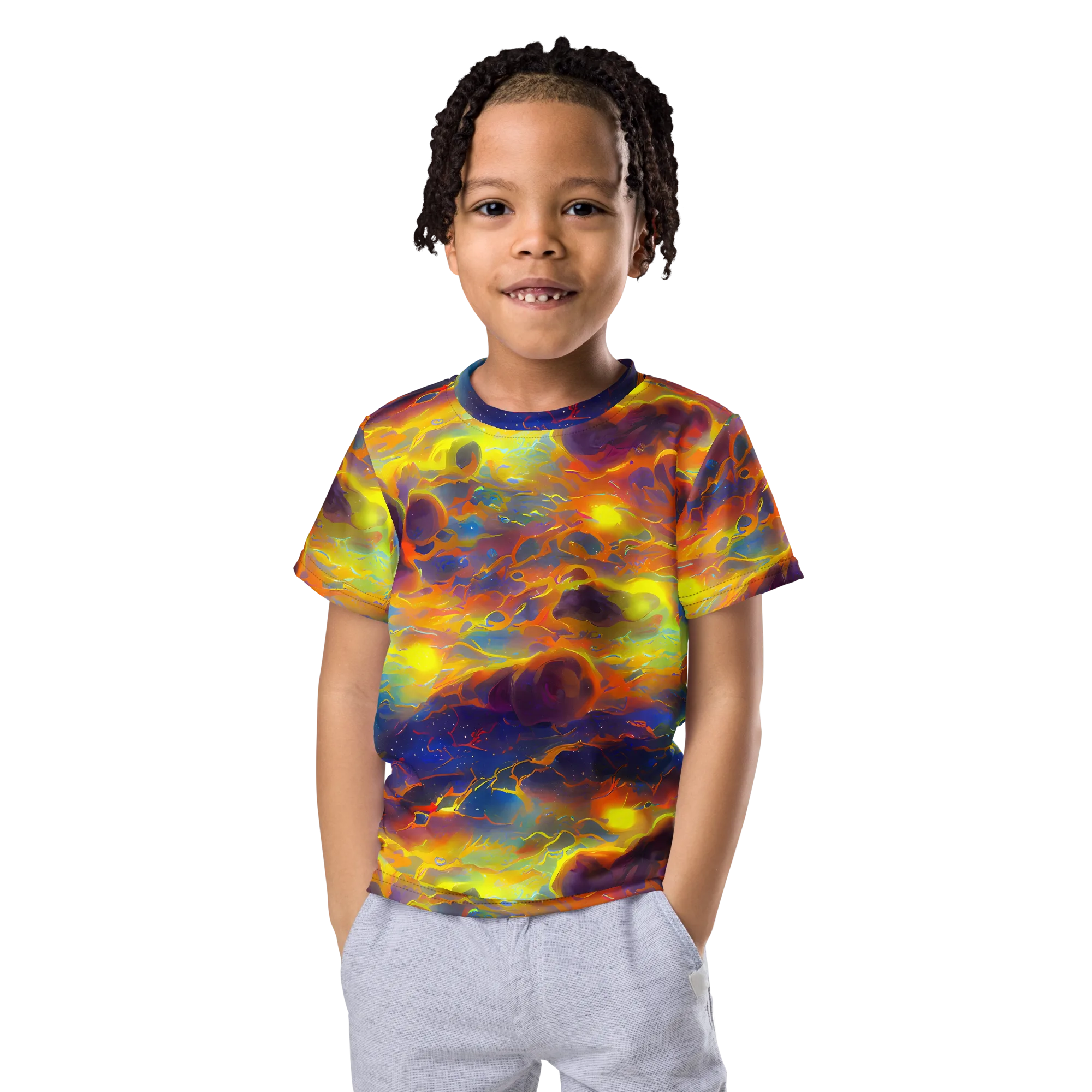 Averin's Nebula on Kids Crew Neck T-Shirt — Front