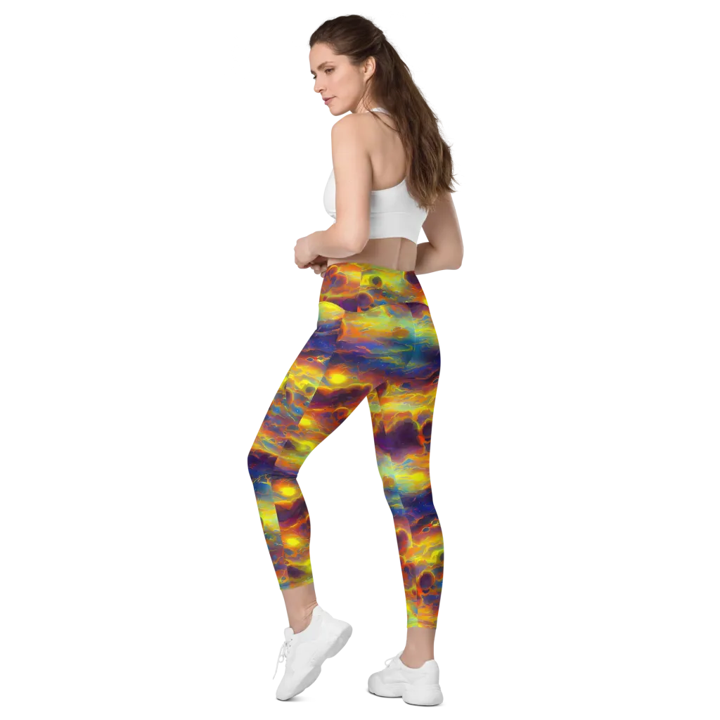 Averin's Nebula on Leggings with Pockets — Left Back
