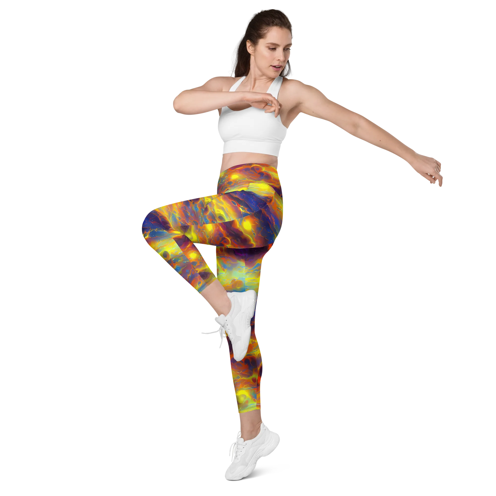 Averin's Nebula on Leggings with Pockets — Left Front