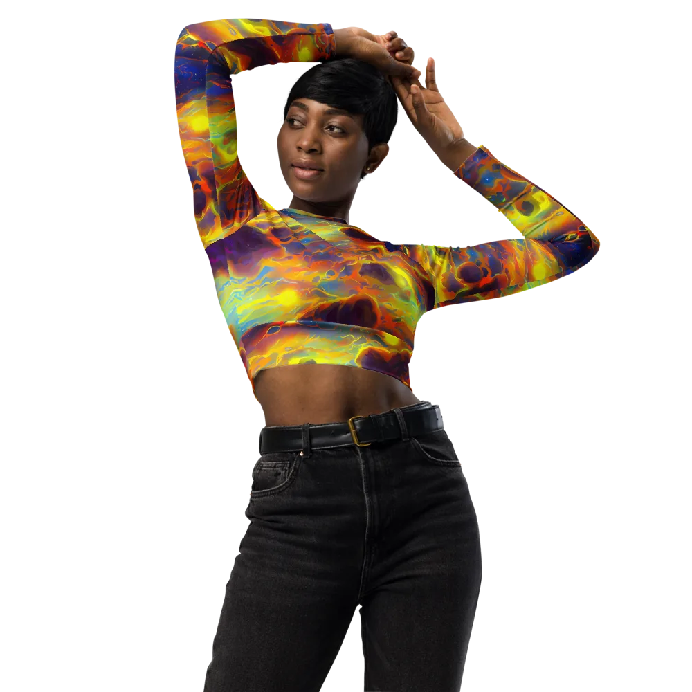 Averin's Nebula on Long Sleeve Crop Top — Front
