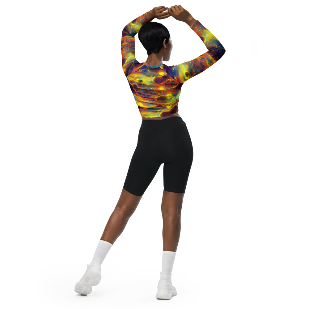 Averin's Nebula on Long Sleeve Crop Top — Back