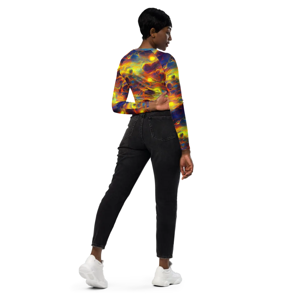 Averin's Nebula on Long Sleeve Crop Top — Right Back