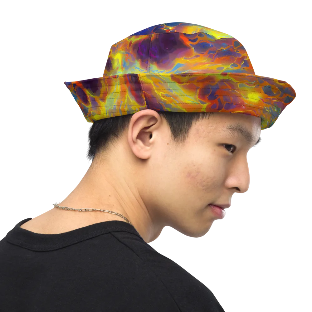 Averin's Nebula on Reversible Bucket Hat — Right Outside