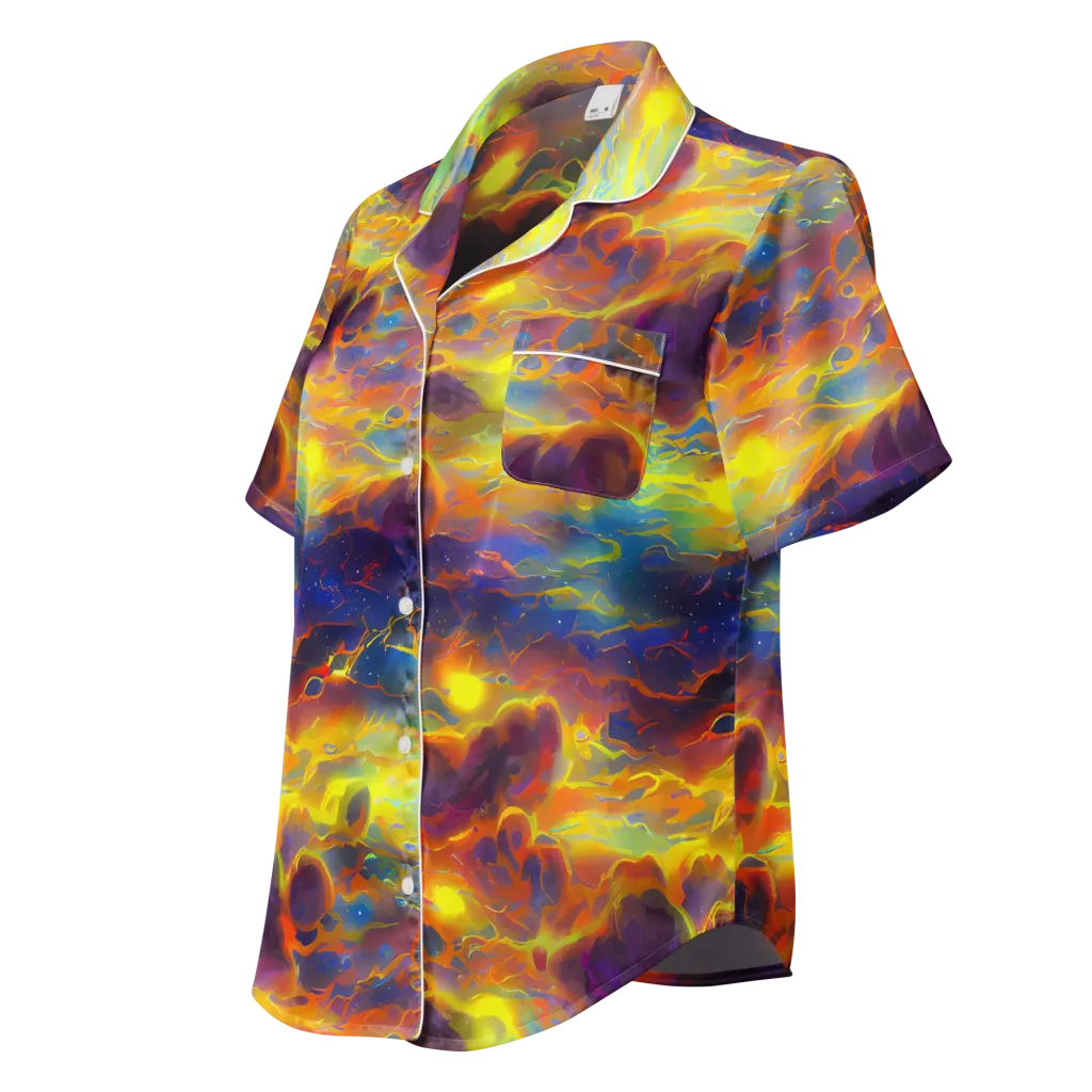 Averin's Nebula on Women's Short Sleeve Pajama Top — Left Front