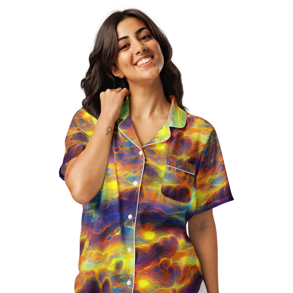 Averin's Nebula on Women's Short Sleeve Pajama Top — Front