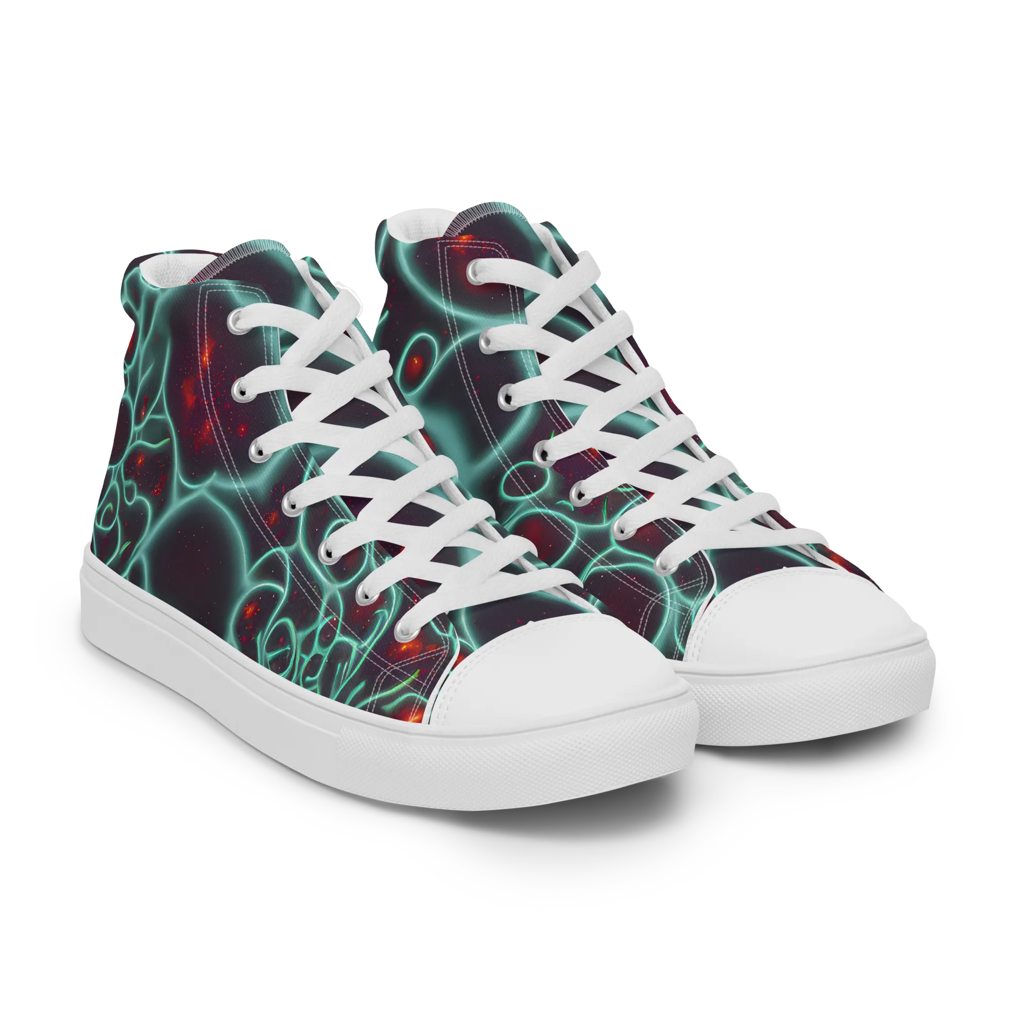 Kerstens Circuit on Men's High Top Canvas Shoes — Right Front