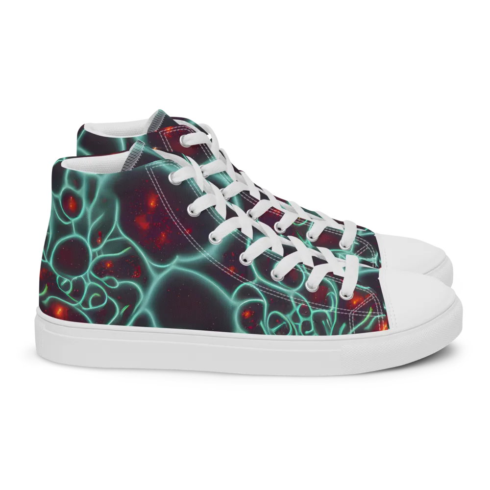 Kerstens Circuit on Women's High Top Canvas Shoes — Right