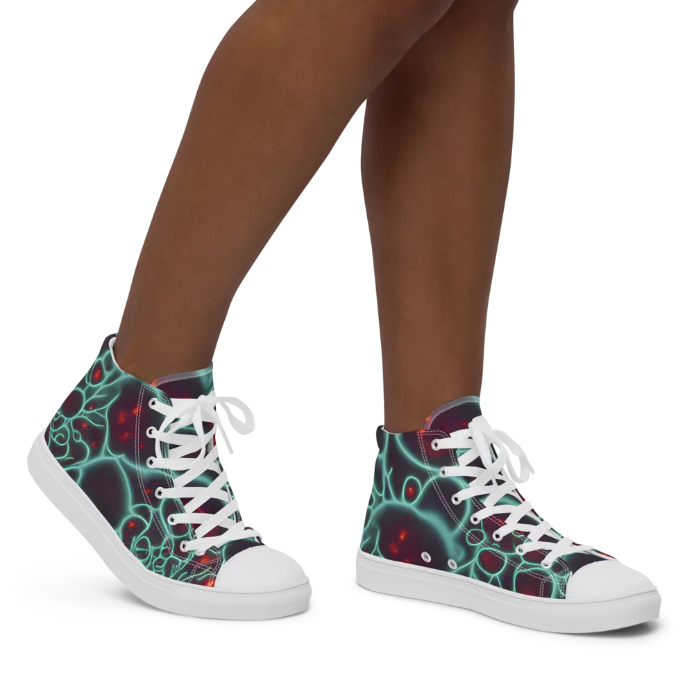 Kerstens Circuit on Women's High Top Canvas Shoes — Right