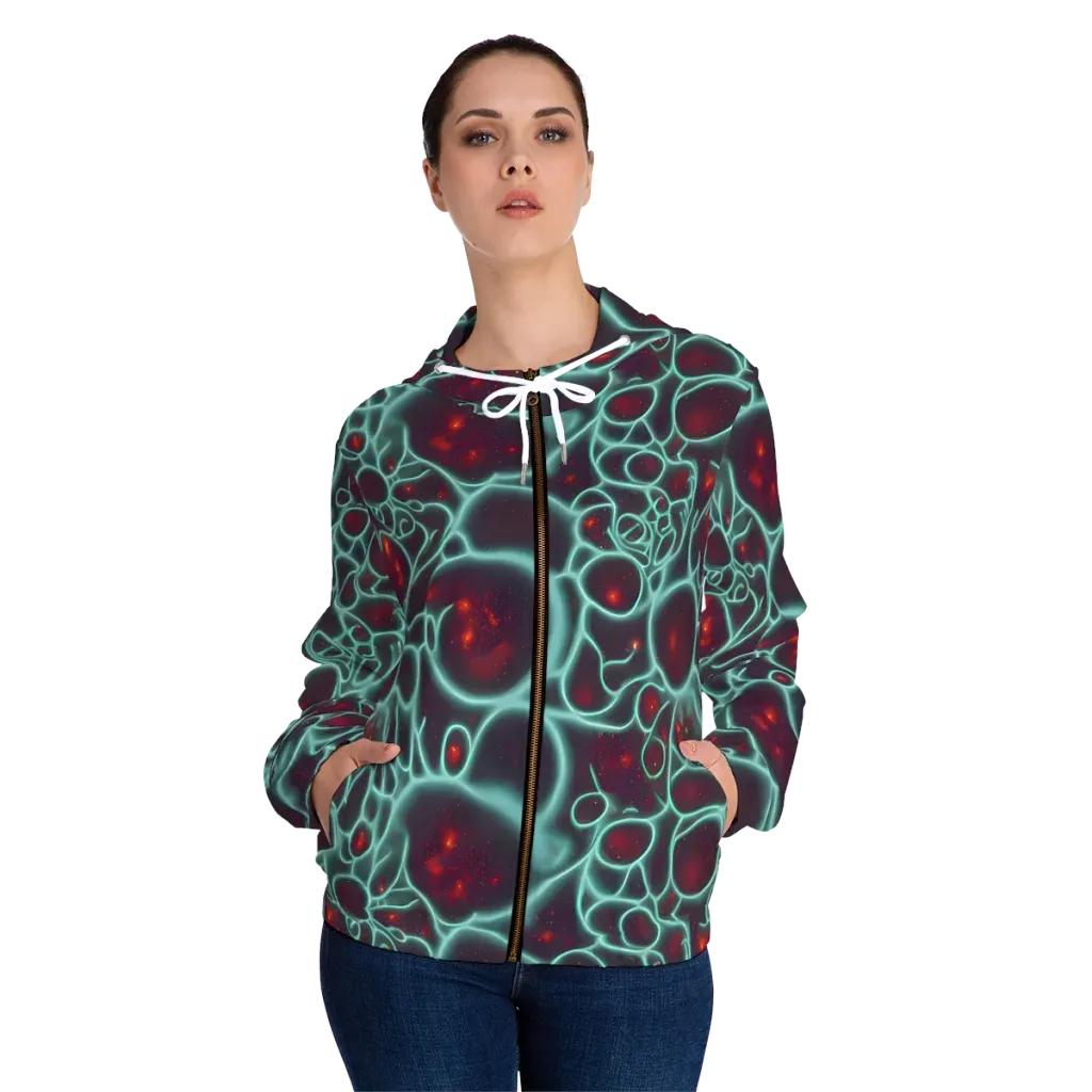 Kerstens Circuit on Women's Full-Zip Hoodie — Front On Person