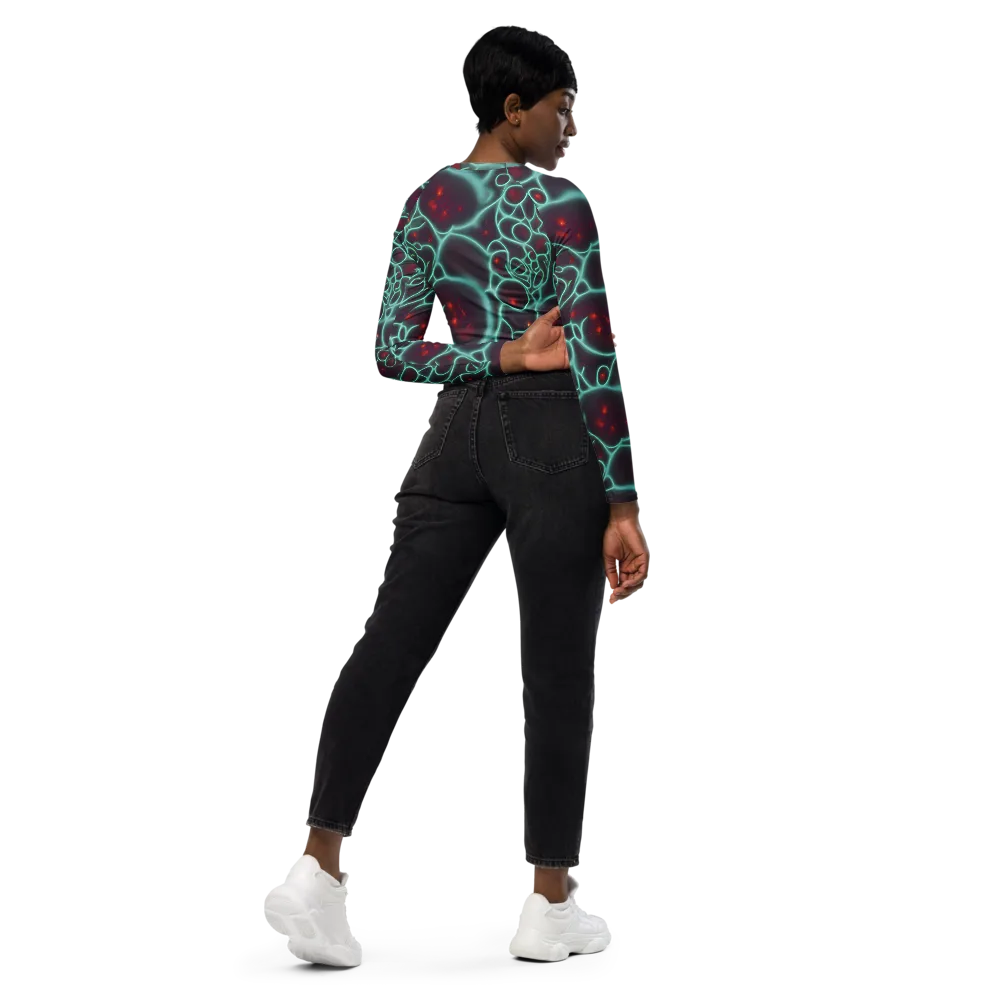 Kerstens Circuit on Long Sleeve Crop Top — Right Back