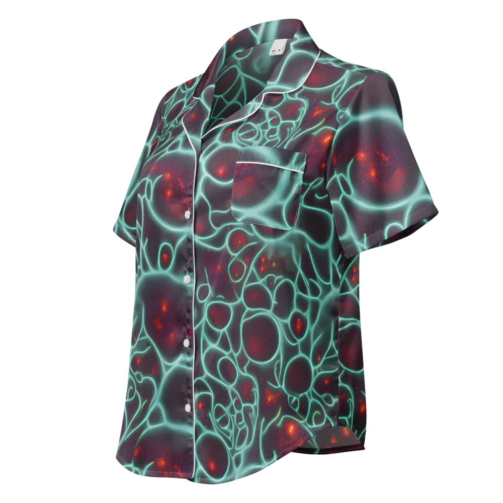 Kerstens Circuit on Women's Short Sleeve Pajama Top — Left Front