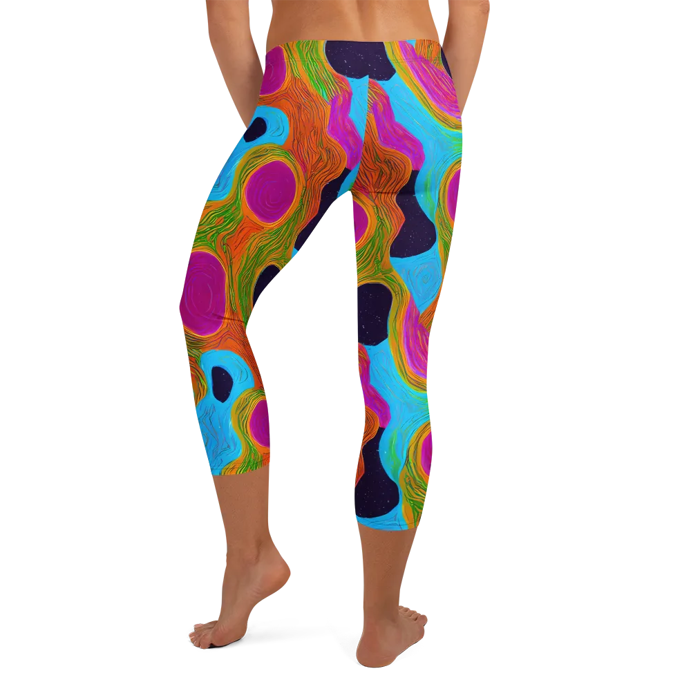 Galactic Harmony on Capri Leggings — Back