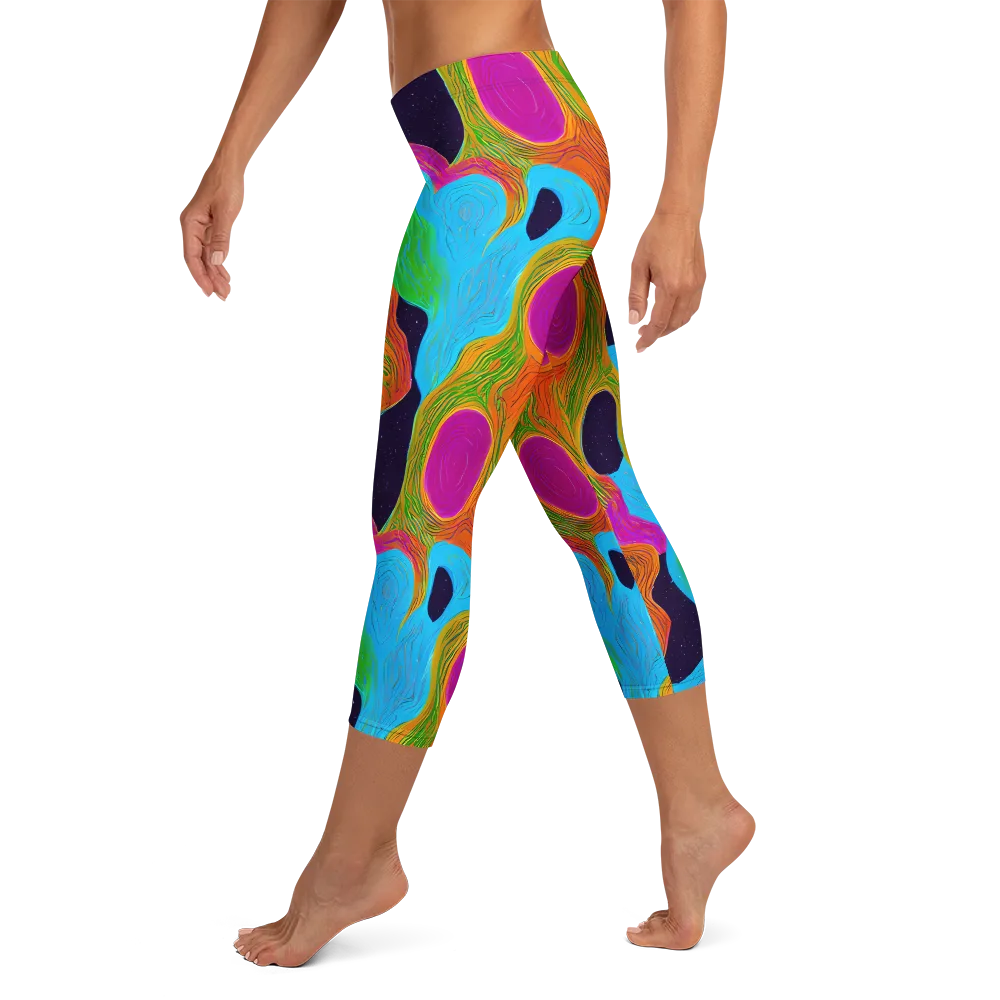 Galactic Harmony on Capri Leggings — Left