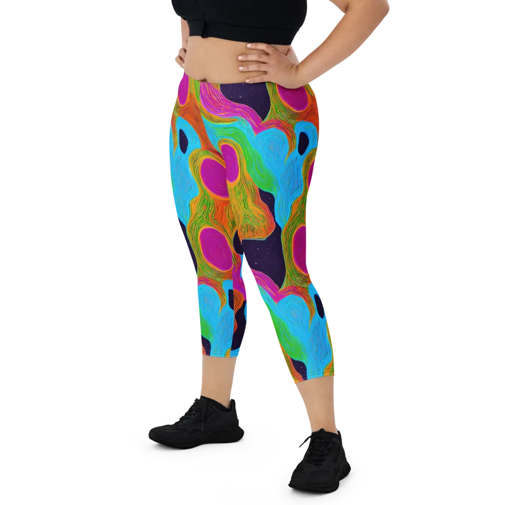 Galactic Harmony on Capri Leggings — Front