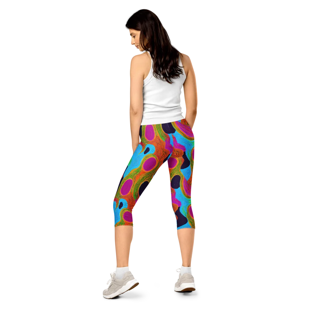 Galactic Harmony on Capri Leggings — Back