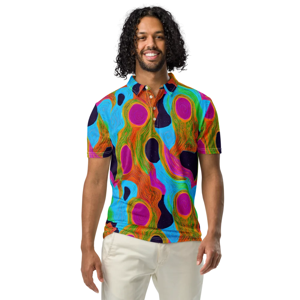 Galactic Harmony on Men's Slim Fit Polo Shirt — Front