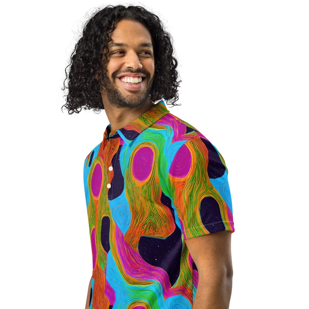 Galactic Harmony on Men's Slim Fit Polo Shirt — Left Front