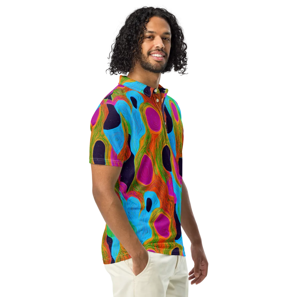 Galactic Harmony on Men's Slim Fit Polo Shirt — Right Front