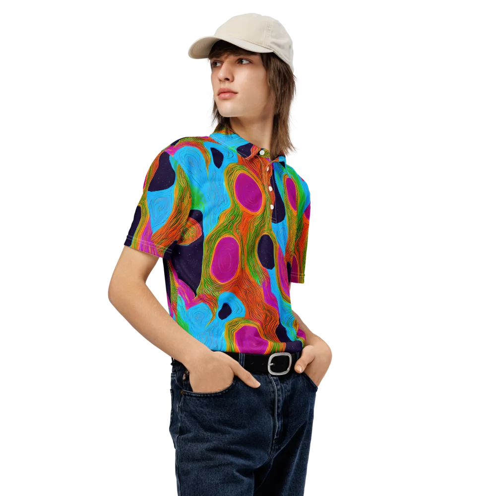 Galactic Harmony on Men's Slim Fit Polo Shirt — Right Front