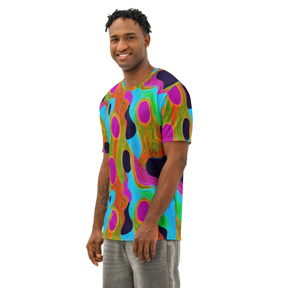 Galactic Harmony on Men's Cotton Crew Neck T-Shirt — Left Front