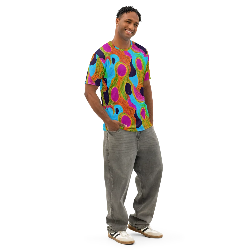Galactic Harmony on Men's Cotton Crew Neck T-Shirt — Right Front