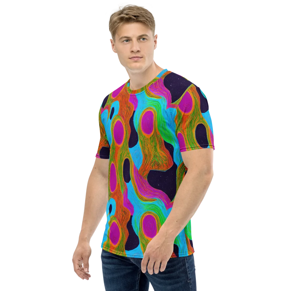 Galactic Harmony on Men's Crew Neck T-Shirt — Left
