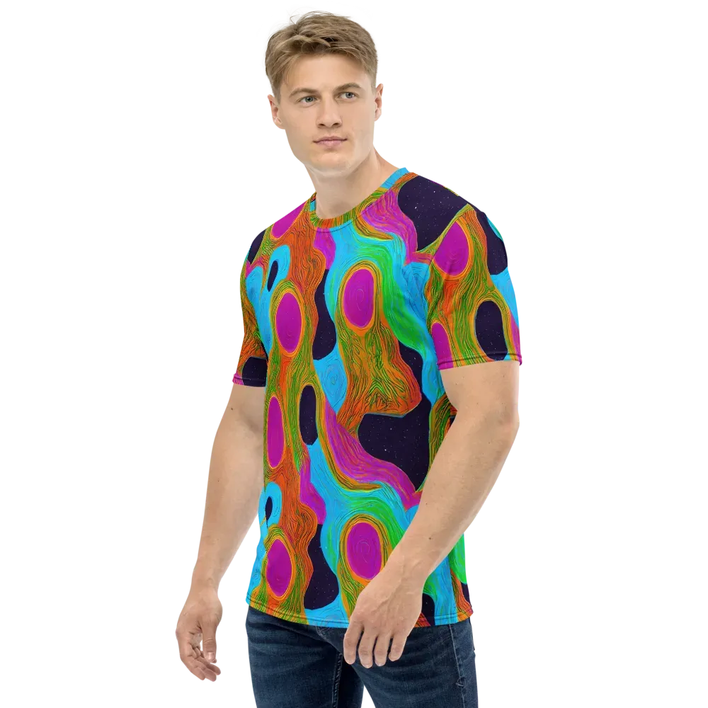 Galactic Harmony on Men's Crew Neck T-Shirt — Left