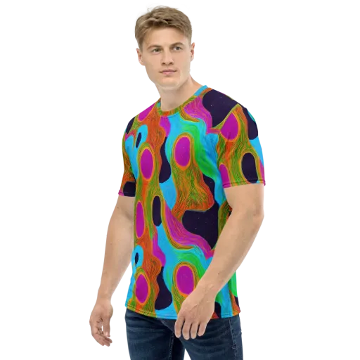 Galactic Harmony on a Men's Crew Neck T-Shirt