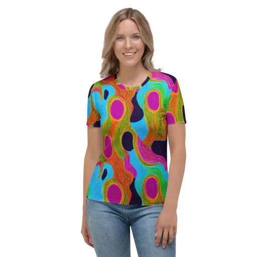 Galactic Harmony on a Women's Crew Neck T-Shirt