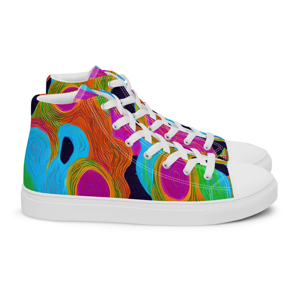 Galactic Harmony on Women's High Top Canvas Shoes — Right