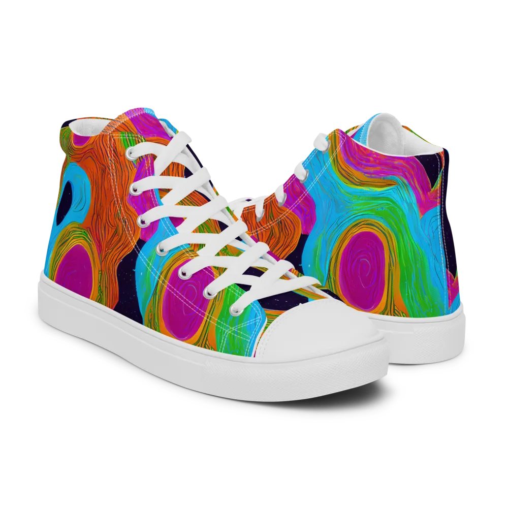 Galactic Harmony on Women's High Top Canvas Shoes — Right