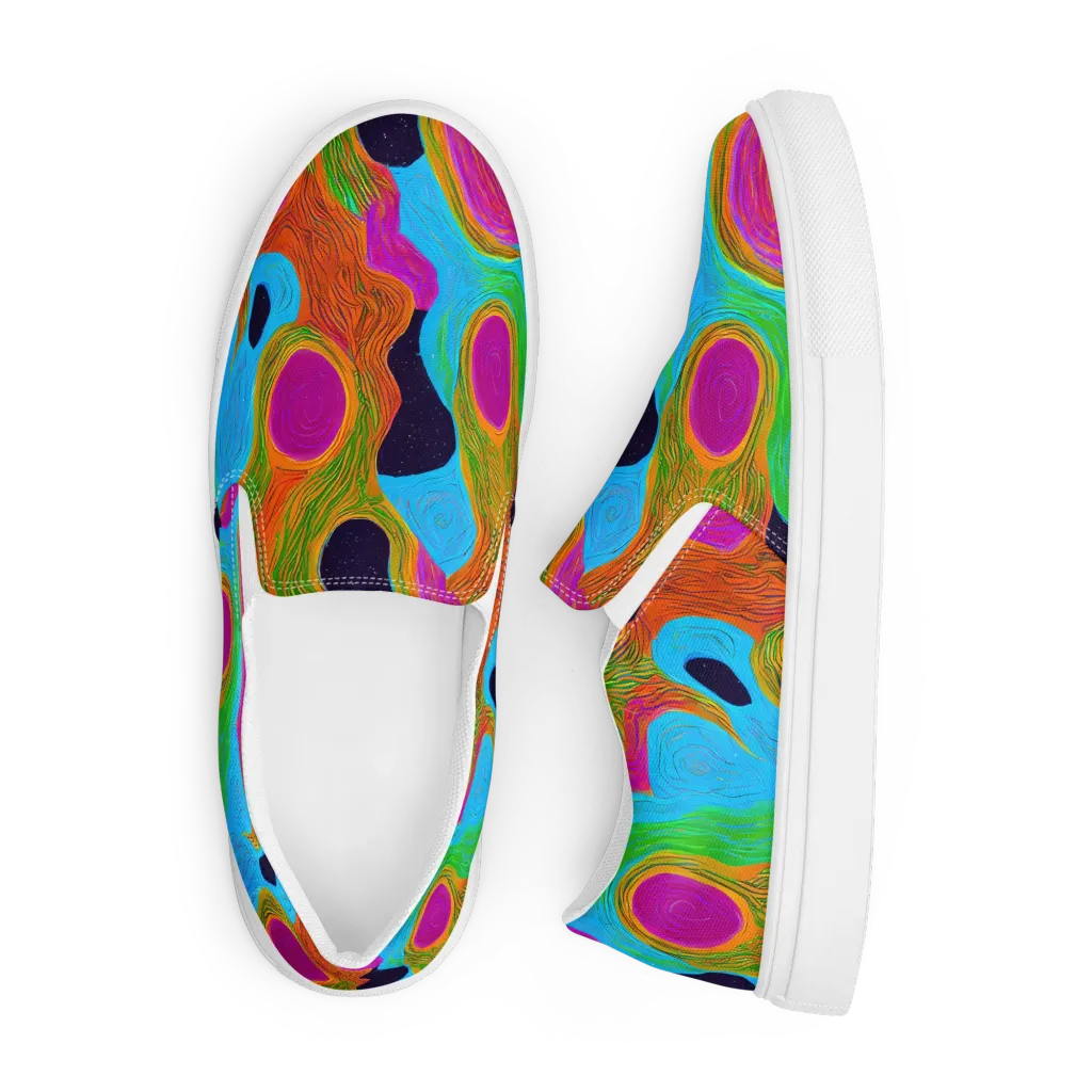 Galactic Harmony on Men's Slip-On Canvas Shoes — Front