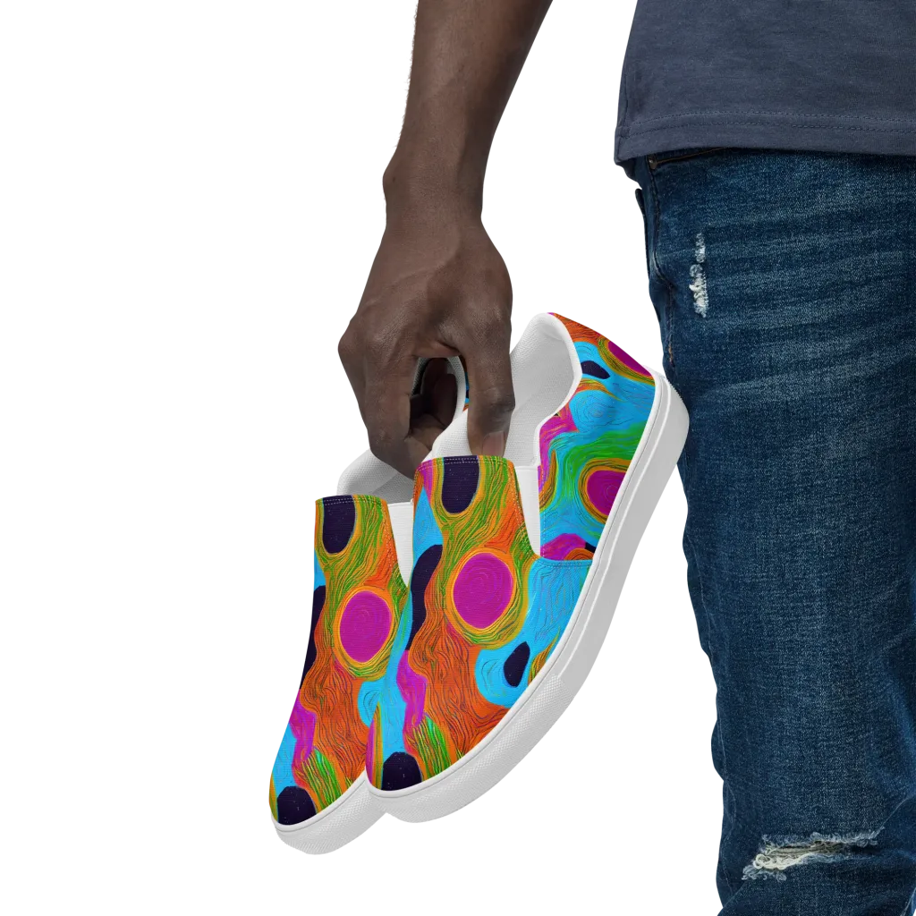 Galactic Harmony on Men's Slip-On Canvas Shoes — Left Front