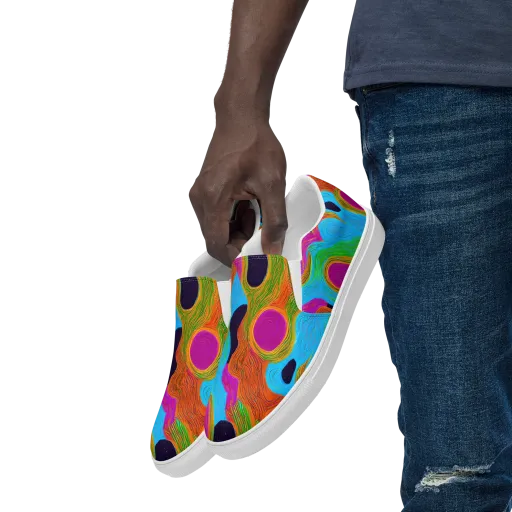 Galactic Harmony on a Men's Slip-On Canvas Shoes