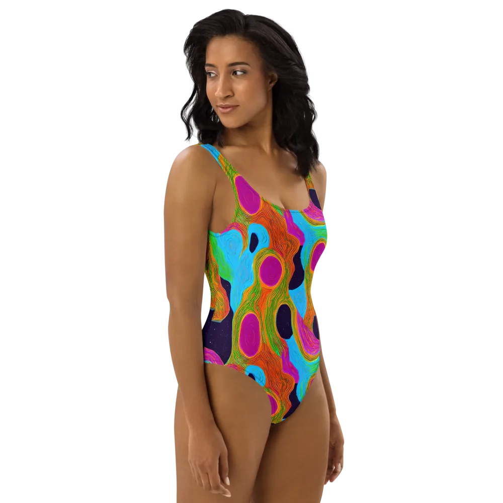 Galactic Harmony on One-Piece Swimsuit — Right
