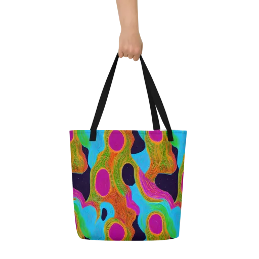Galactic Harmony on a Large Tote Bag W/ Pocket