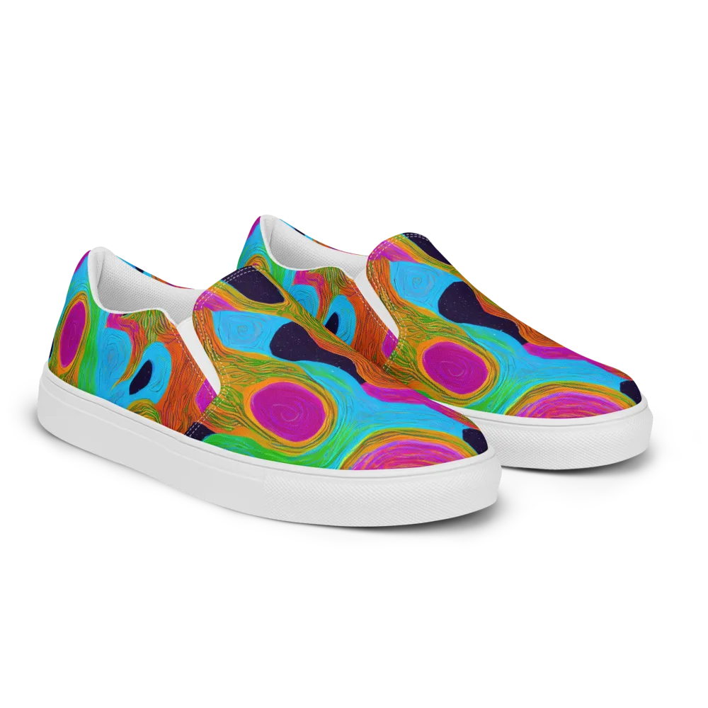 Galactic Harmony on Women's Slip-On Canvas Shoes — Right Front