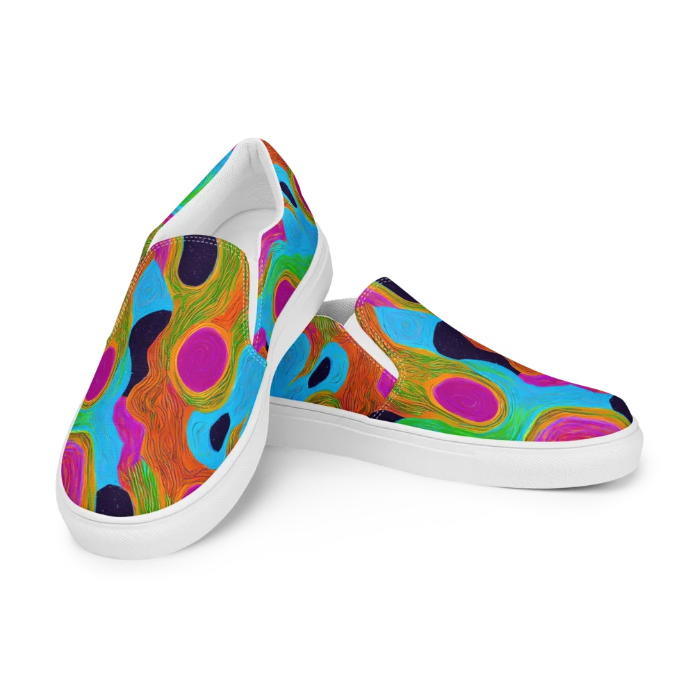 Galactic Harmony on Women's Slip-On Canvas Shoes — Left Front