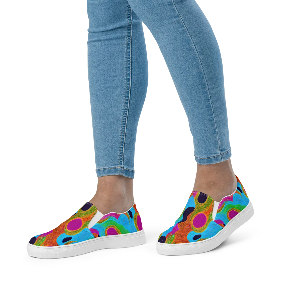 Galactic Harmony on Women's Slip-On Canvas Shoes — Front