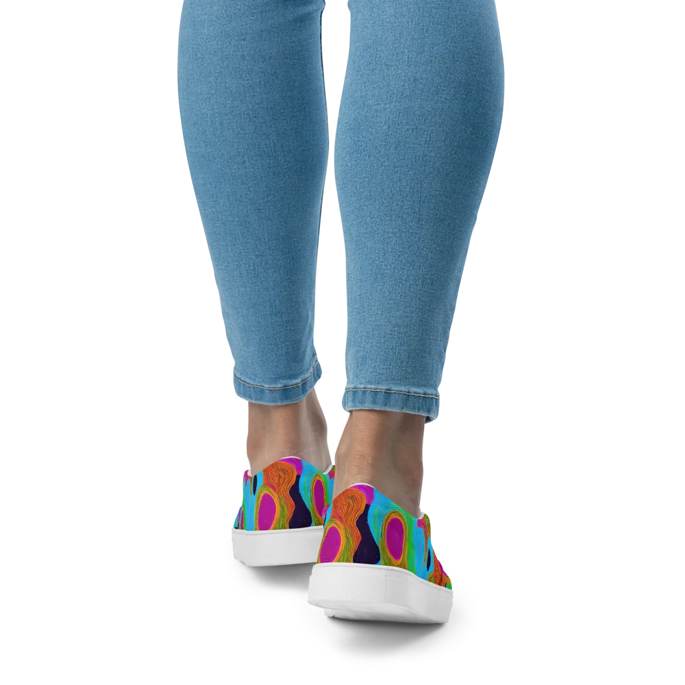 Galactic Harmony on Women's Slip-On Canvas Shoes — Back