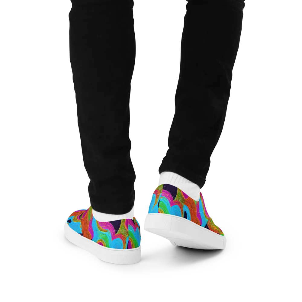 Galactic Harmony on Men's Lace-Up Canvas Shoes — Back