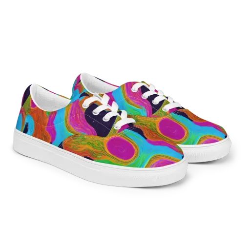Galactic Harmony on a Men's Lace-Up Canvas Shoes
