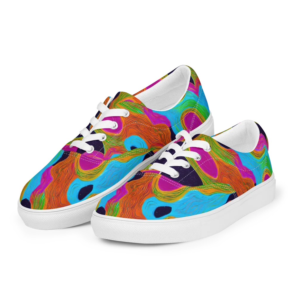 Galactic Harmony on Men's Lace-Up Canvas Shoes — Left Front