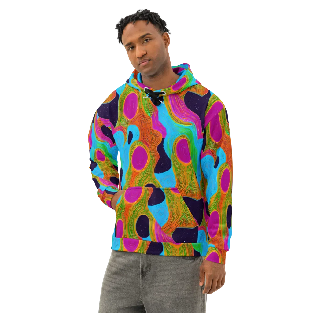 Galactic Harmony on Cotton Hoodie — Left Front