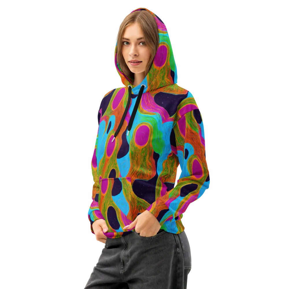 Galactic Harmony on Cotton Hoodie — Left Front