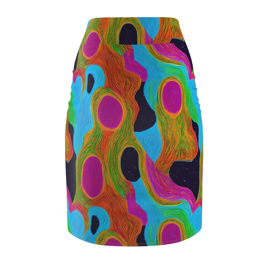 Galactic Harmony on Pencil Skirt — Back