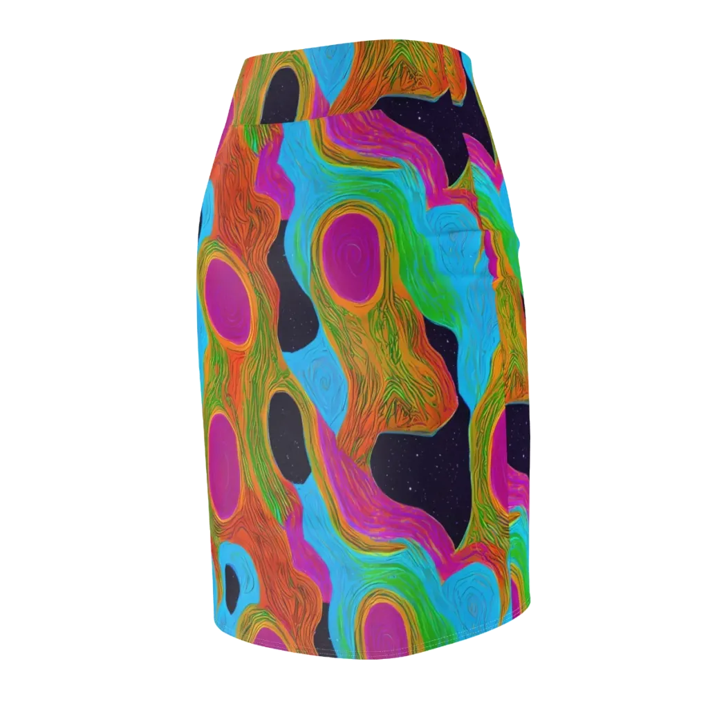 Galactic Harmony on Pencil Skirt — Back Side