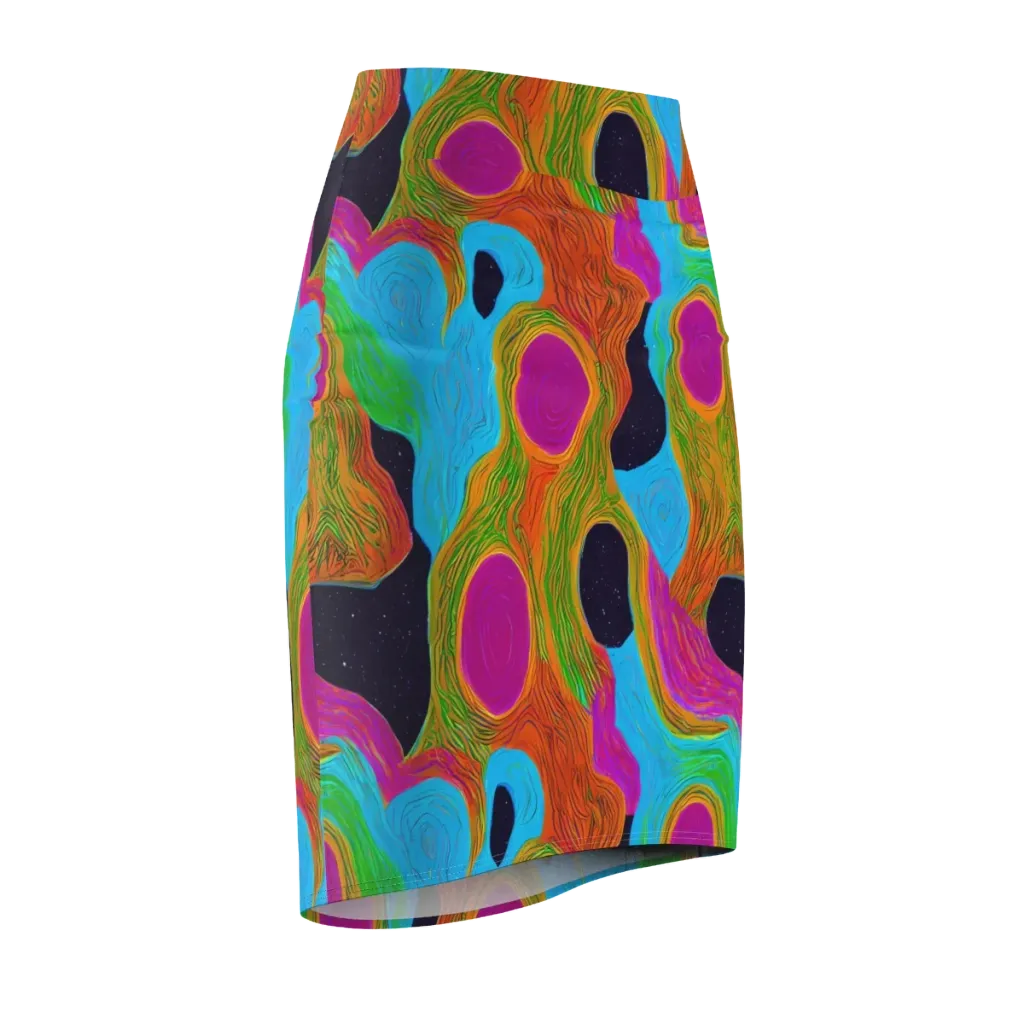 Galactic Harmony on Pencil Skirt — Front Side